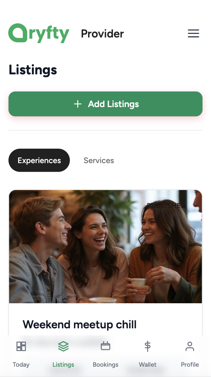 Ryfty host profile and listing